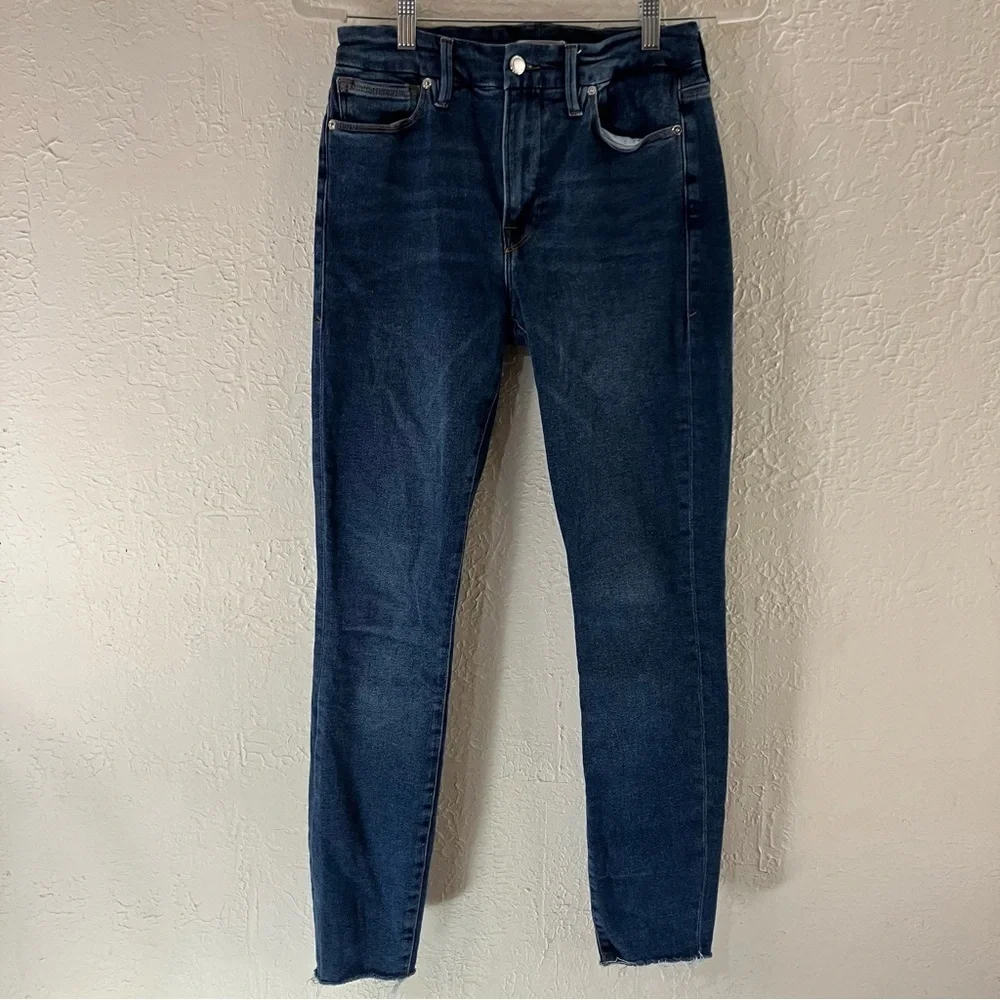 Good American Good Legs High Waisted Skinny Jeans in Blue 518 - Picture 2 of 10